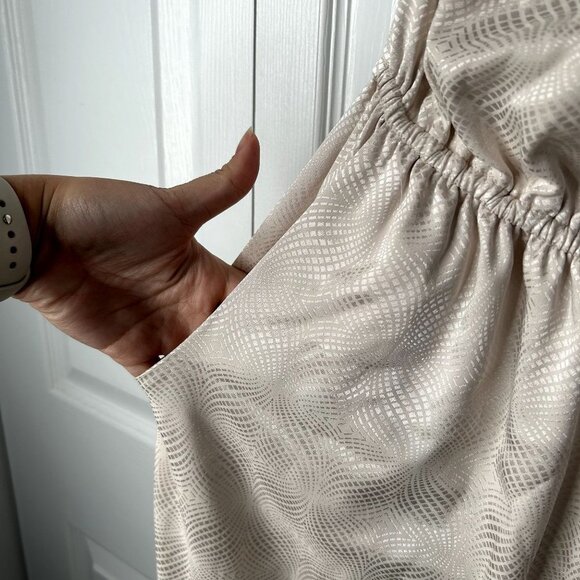 Love, Whit Ivory White One Shoulder Asymmetrical Jumpsuit Women's Size 12 - Picture 7 of 13